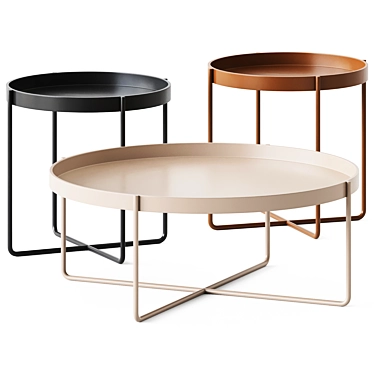 Gaultier Round Coffee Tables - Sleek and Stylish 3D model image 1 