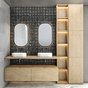 Luxury Bathroom Set: Elegant & Functional 3D model image 1 