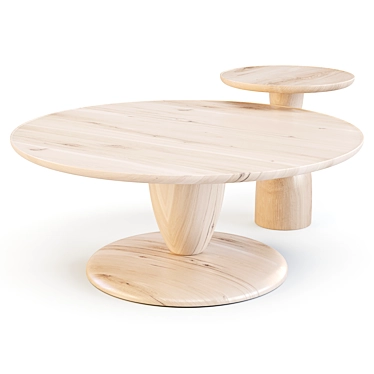 Coastal-Inspired Winona Coffee & Side Table Set 3D model image 1 