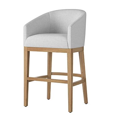 Elegant RH Morgan Barrelback Barstool 3D model image 1 