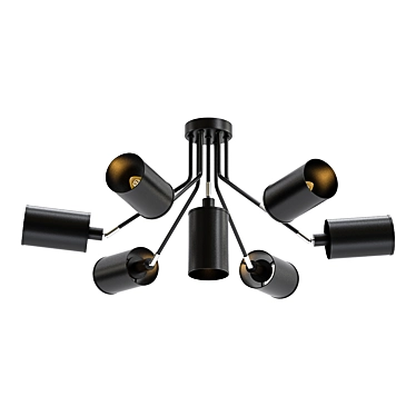 Loft Style Black Chandelier 3D model image 1 