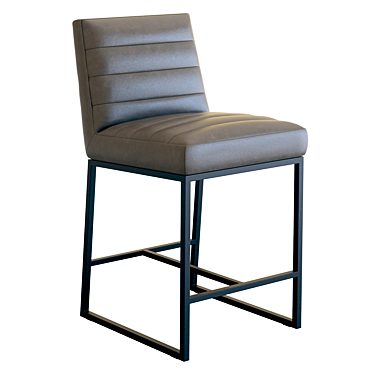 Sleek Leather Counter Stool: Crate & Barrel Channel 3D model image 1 