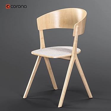 Sleek Circus Wood Chair 3D model image 1 