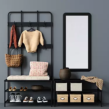 Sleek Shoe Organizer: Hanger Ikea Pinning 3D model image 1 