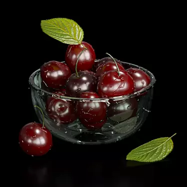 Cherries in drops of water