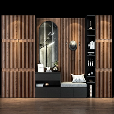 Modern Wood Cabinet 0372 3D model image 1 