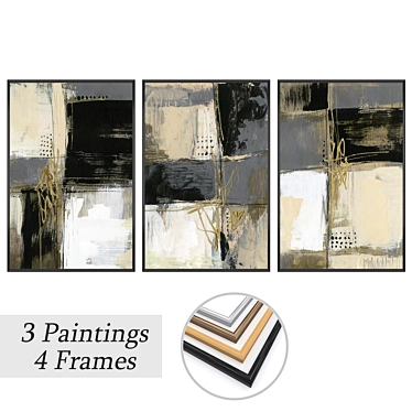 Elegant Wall Art Set No. 3549 3D model image 1 