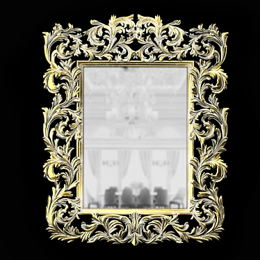 Elegant Vintage Framed Mirror 3D model image 1 