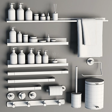 Bathroom Décor Set: Modern Accessories 3D model image 1 
