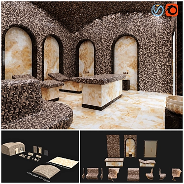 Luxury Hamam Spa Set 3D model image 1 