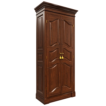 Classic Wood Wardrobe 3D model image 1 