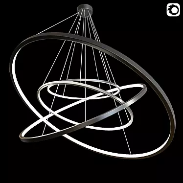 Elegant Circle Chandelier 3D model image 1 