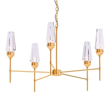 Elegant Luma 5 Arm Chandelier 3D model image 1 