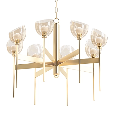 Elegant Salem 6-Light Chandelier 3D model image 1 