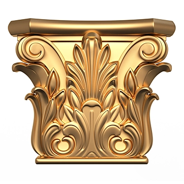 Vintage Ionic Capital Sculpture 3D model image 1 