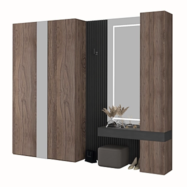 Modern Hallway Storage Solution 3D model image 1 