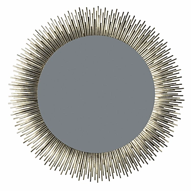 Elegant Metal Round Mirror 3D model image 1 