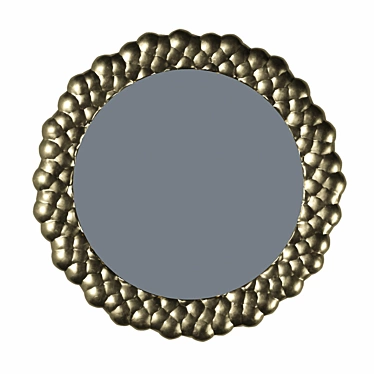 Elegant Metal Round Mirror 3D model image 1 