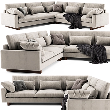 Modern West Elm Harmony L-Shaped Sofa 3D model image 1 