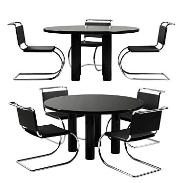 Knoll Dining Set (Mr Chair + Smalto Table) - мебельный комплект 

Modern Dining Excellence 3D model image 1 
