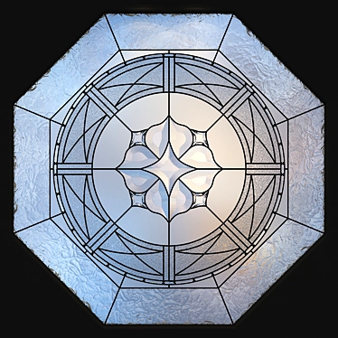 Elegant Hexagon Stained Glass 3D model image 1 