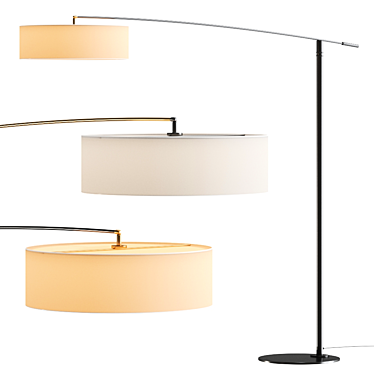 Elegant Orion Steel Arc Lamp 3D model image 1 