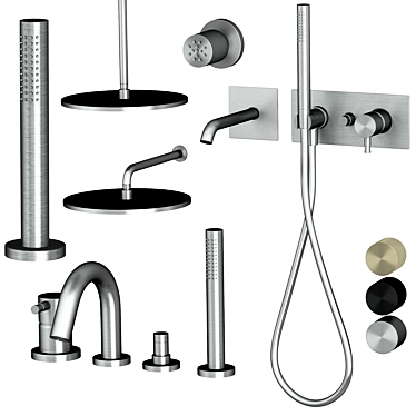 Ritmonio Stainless Steel Bathroom Set 3D model image 1 