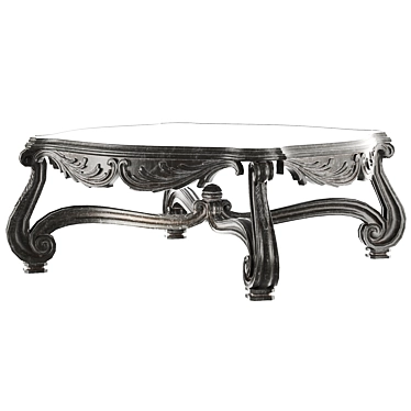 Elegant Rococo Coffee Table 3D model image 1 