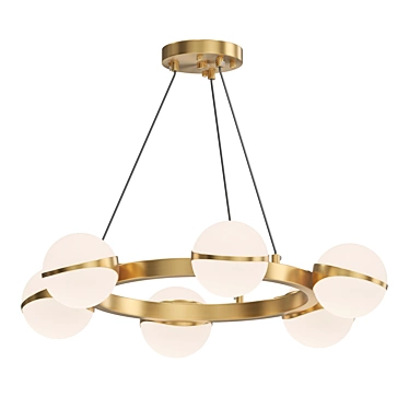 Bronze Glass Pendant Lamp 3D model image 1 