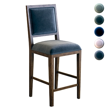 Elegant Hand-Painted Counter Stool 3D model image 1 