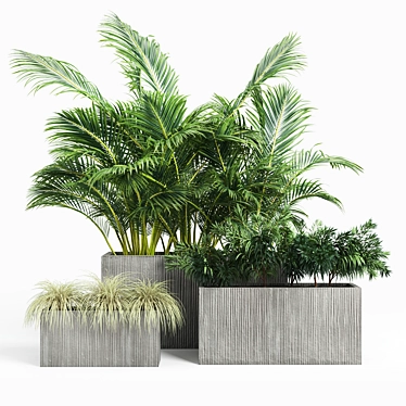 Contemporary Textured Rectangular Planter 3D model image 1 