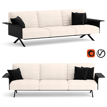 Contemporary Sistema Sofa: Sleek Design 3D model image 1 