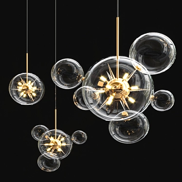 Bubble Spike Glass Chandelier 3D model image 1 