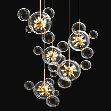 Spiked Bubble Glass Chandelier 3D model image 1 