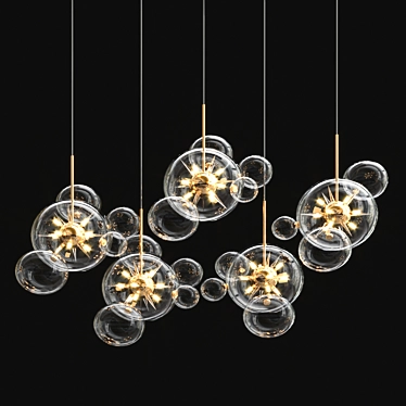 Title: Spiked Glass Bubble Chandelier 3D model image 1 