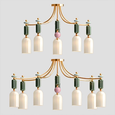 Iris Ceiling Chandelier: Elegant Light Fixture 3D model image 1 