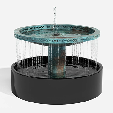 Verdigris Bronze Mimeo Cascade Fountain 3D model image 1 