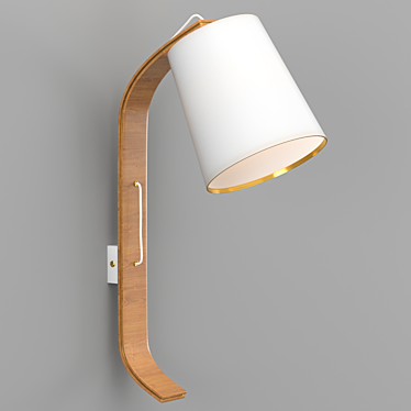 Elegant White Wall Lamp 3D model image 1 