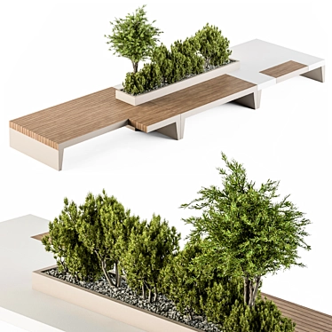 Urban Garden Bench: Set of 20 3D model image 1 