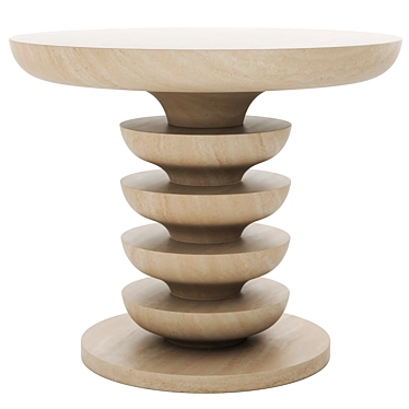Pimar Ondulation - Lecce Stone Garden Table 3D model image 1 