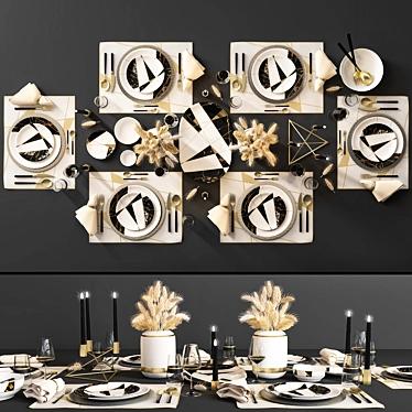 Elegant Table Setting Kit 3D model image 1 