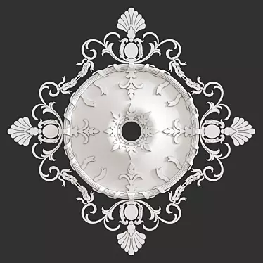 Elegant plaster ceiling rosette 3D model image 1 