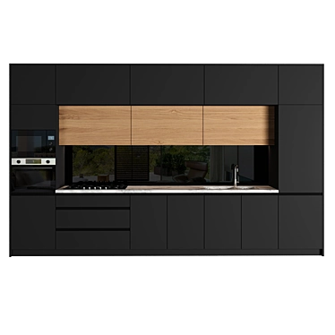 Modern Modular Kitchen: High-Quality 3D Model 3D model image 1 