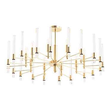 Elegant Bronze Ceiling Chandelier 3D model image 1 