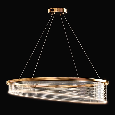 Sleek Round LED Chandelier 3D model image 1 