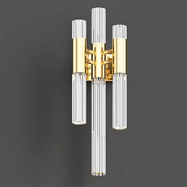 Elegant Cascading Crystal Wall 3D model image 1 