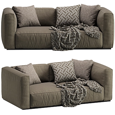 Elegant Poliform Shanghai 2-Seat Sofa 3D model image 1 