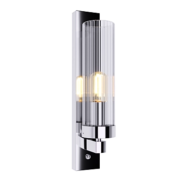 Elegant Crystal Brass Wall Lamp 3D model image 1 