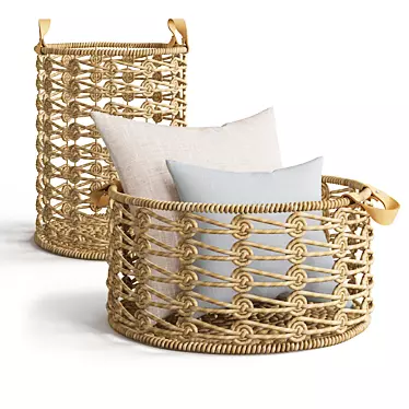 Handcrafted Storage Baskets by Greenvibe 3D model image 1 