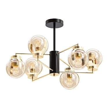 Creek Industrial Black Chandelier 3D model image 1 